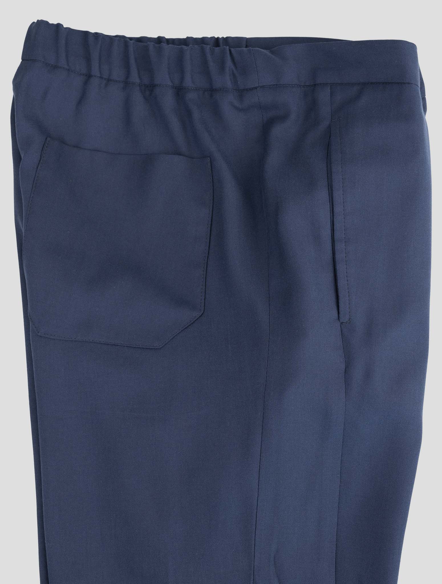 Kiton Blue Virgin Silk Pants