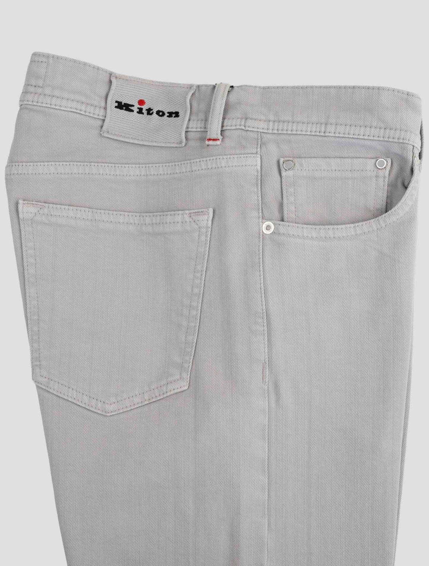 Kiton Gray Cotton Ea Jeans