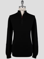 Kiton Black Cashmere Sweater Half Zip