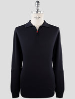 Kiton Dark Blue Wool Sweater Polo