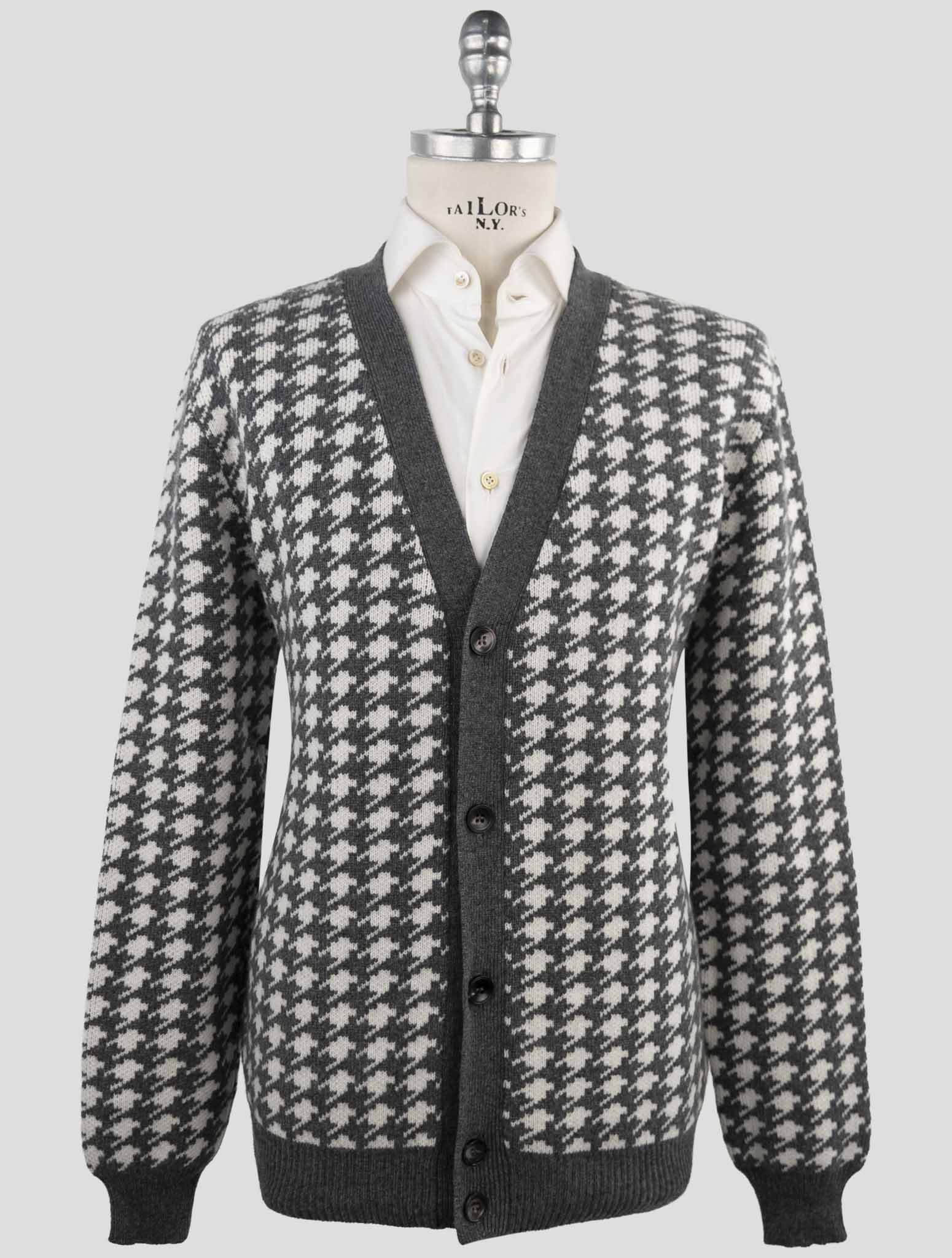Kiton Gray Cashmere Sweater Cardigan