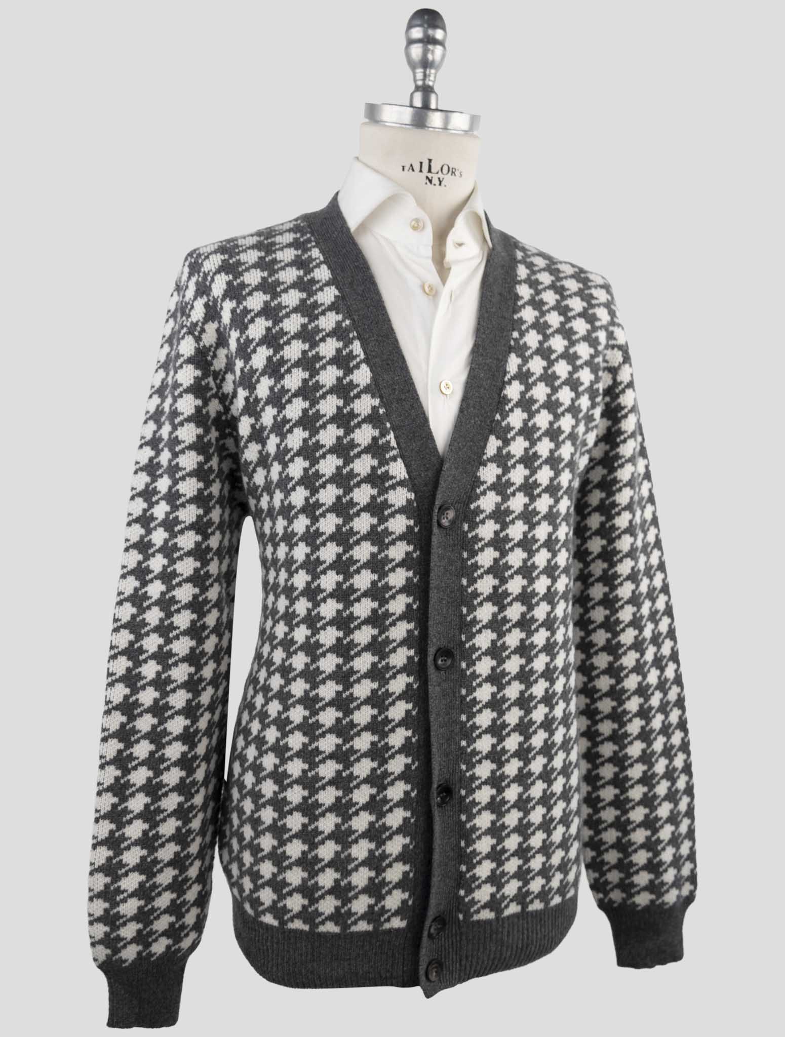 Kiton Gray Cashmere Sweater Cardigan