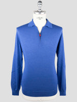 Kiton Blue Cashmere Silk Sweater Polo