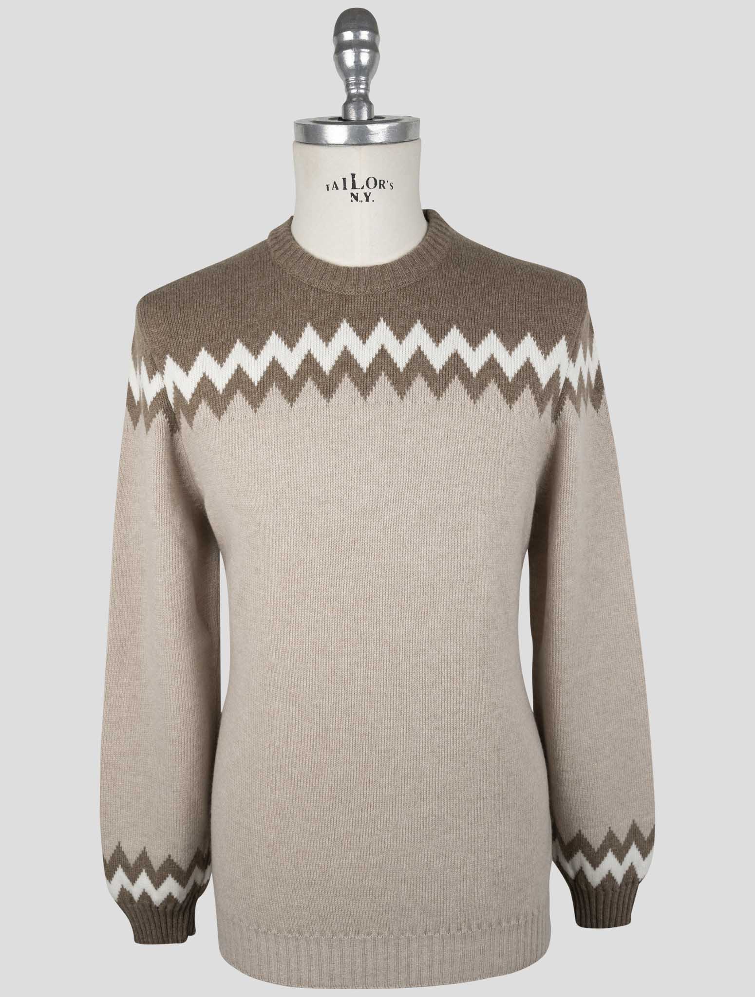 Kiton Beige Cashmere Sweater Crewneck
