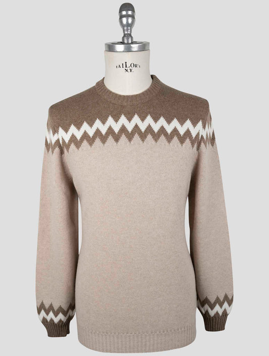 Kiton Beige Cashmere Sweater Crewneck