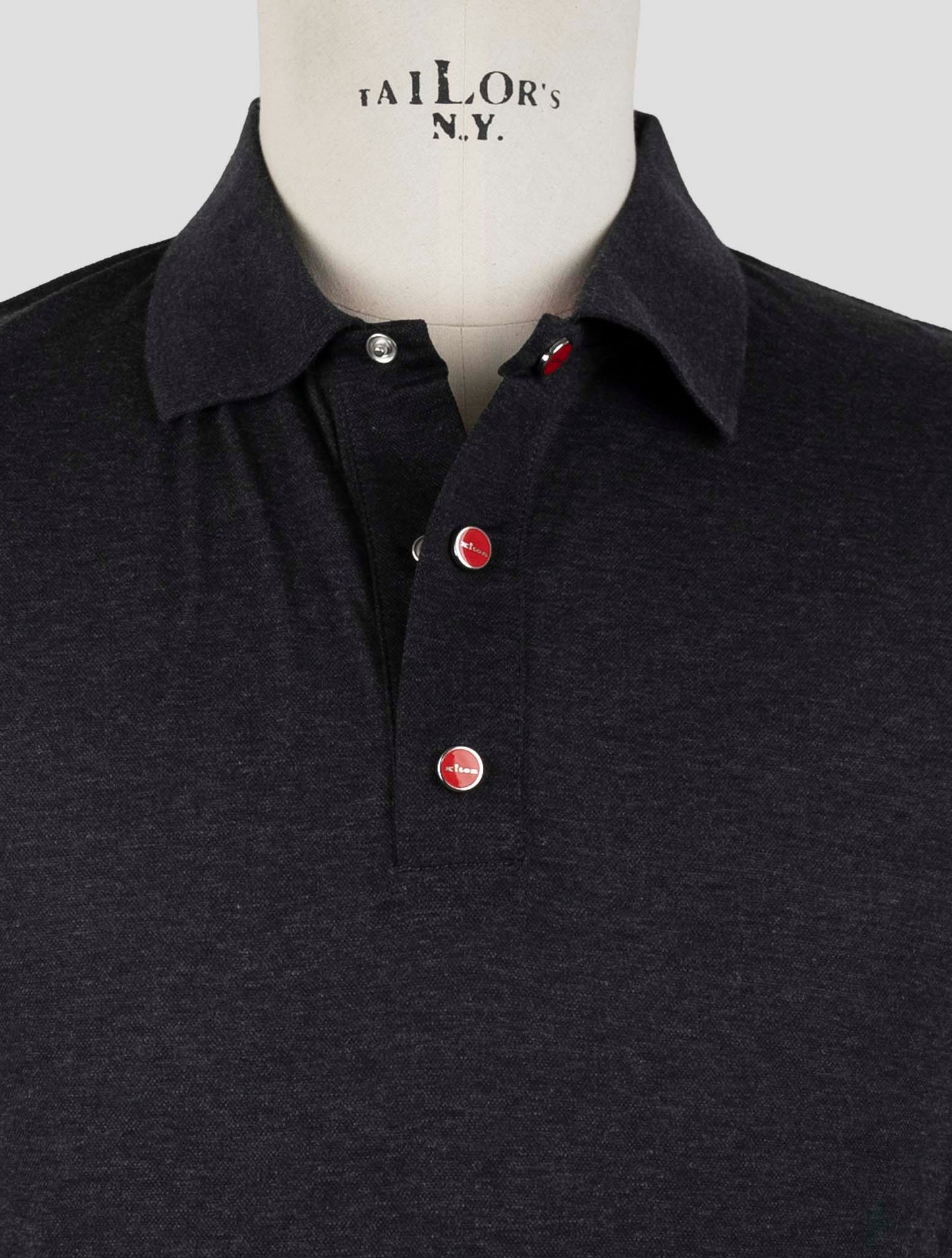 Kiton Dark Gray Cotton Polo