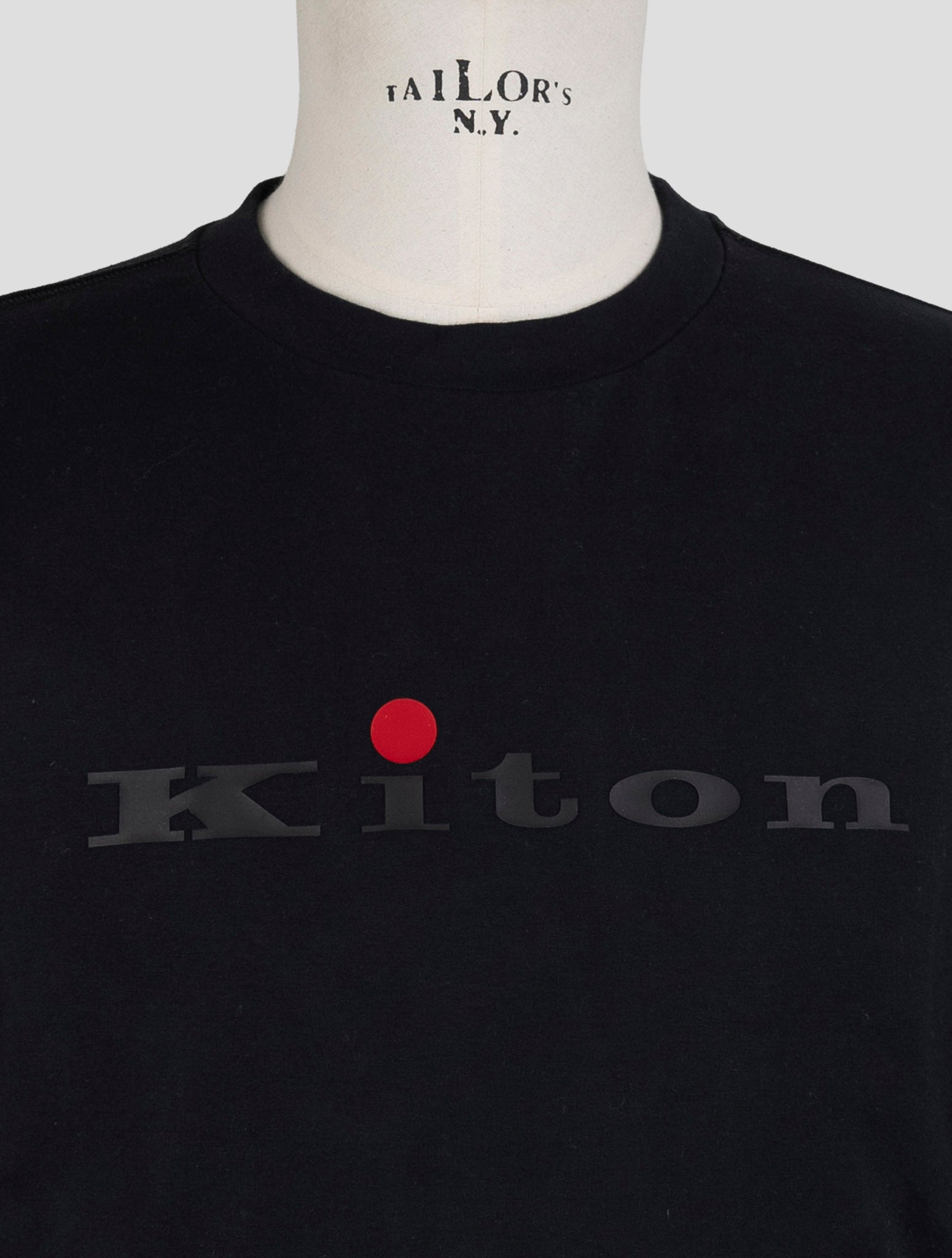 Kiton Dark Blue Cotton Ea Sweater Crewneck