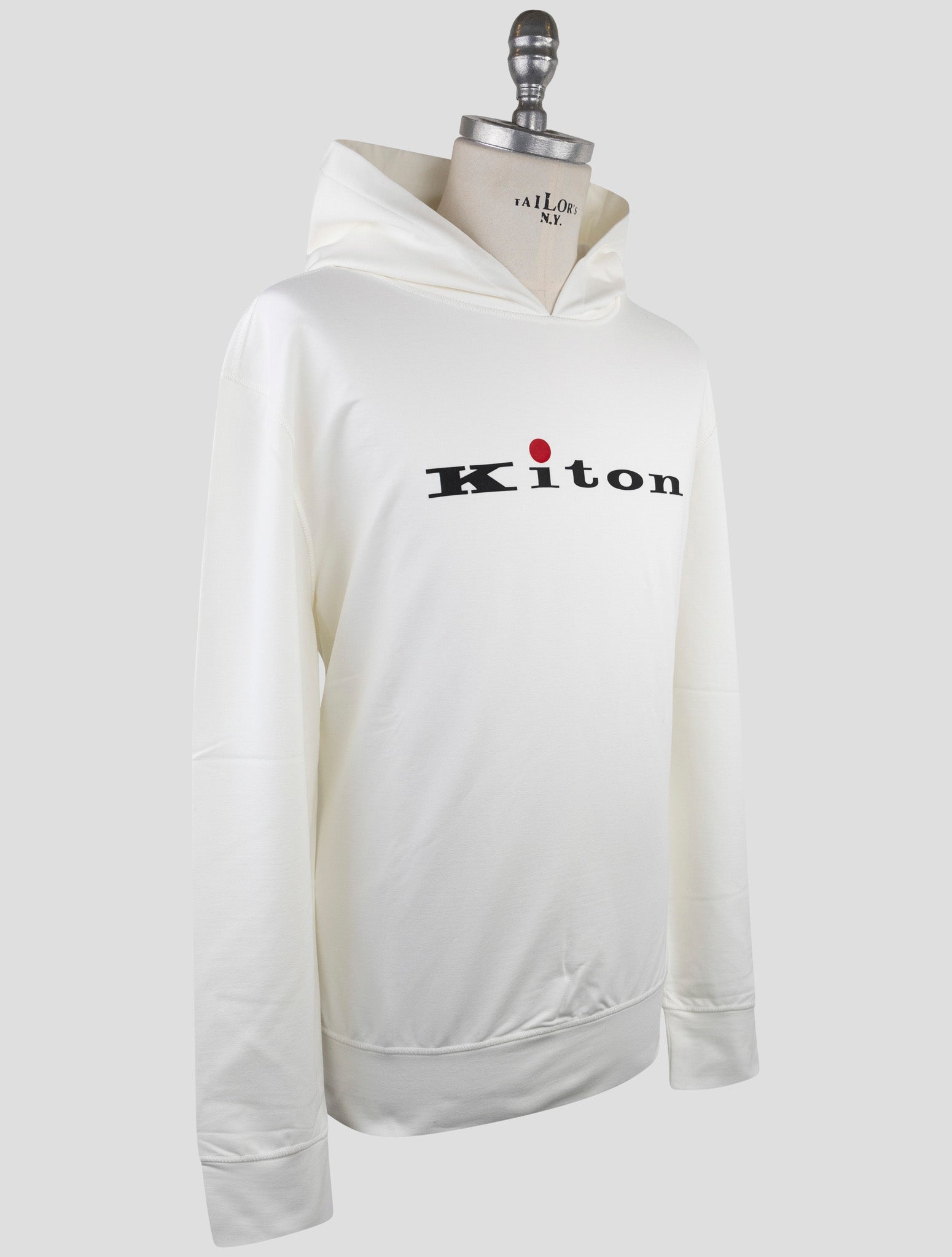 Kiton White Cotton Ea Sweater Hoodie