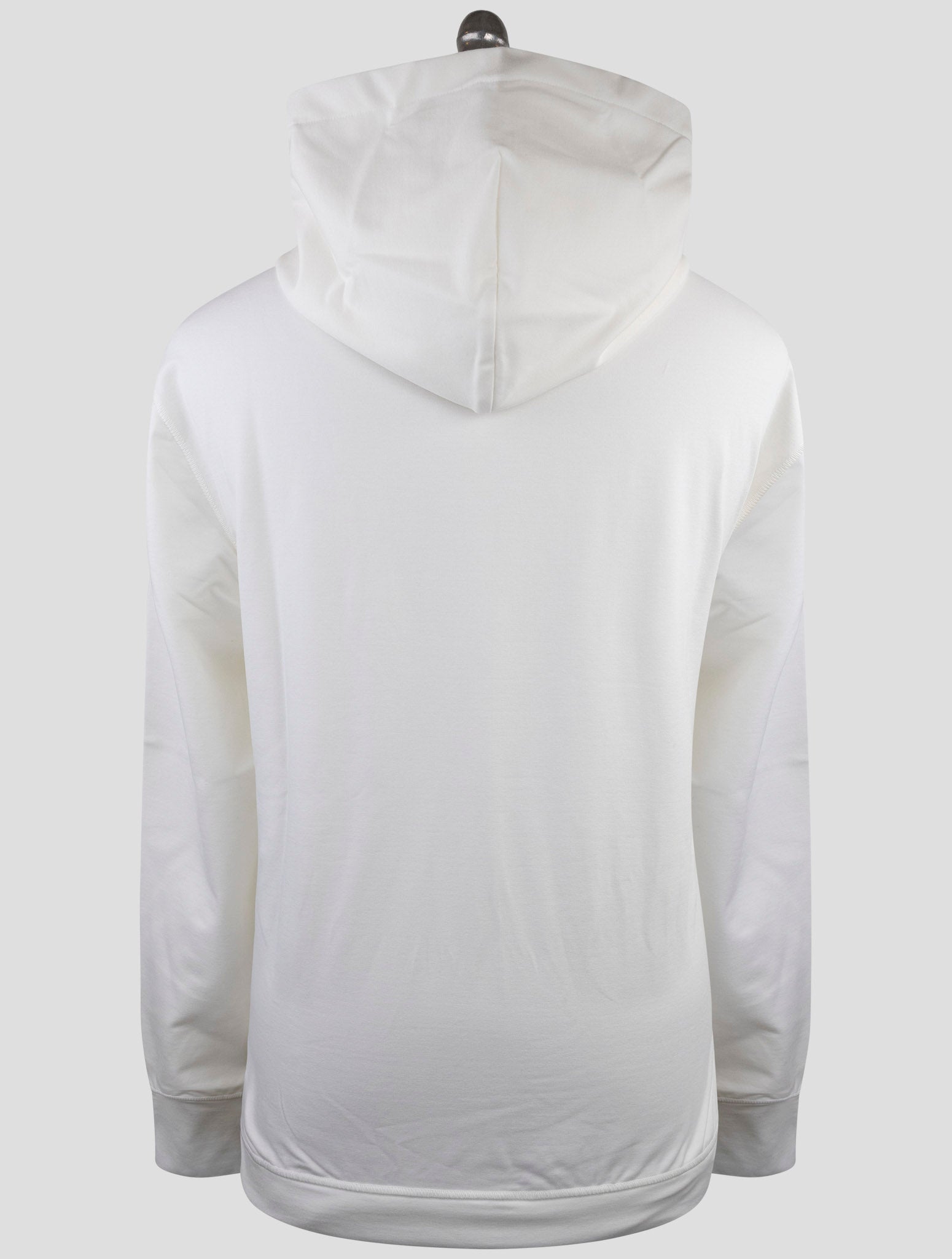 Kiton White Cotton Ea Sweater Hoodie