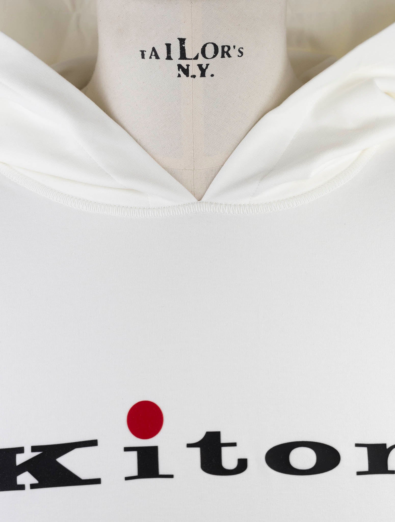 Kiton White Cotton Ea Sweater Hoodie