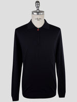 Kiton Dark Blue Wool Sweater Polo