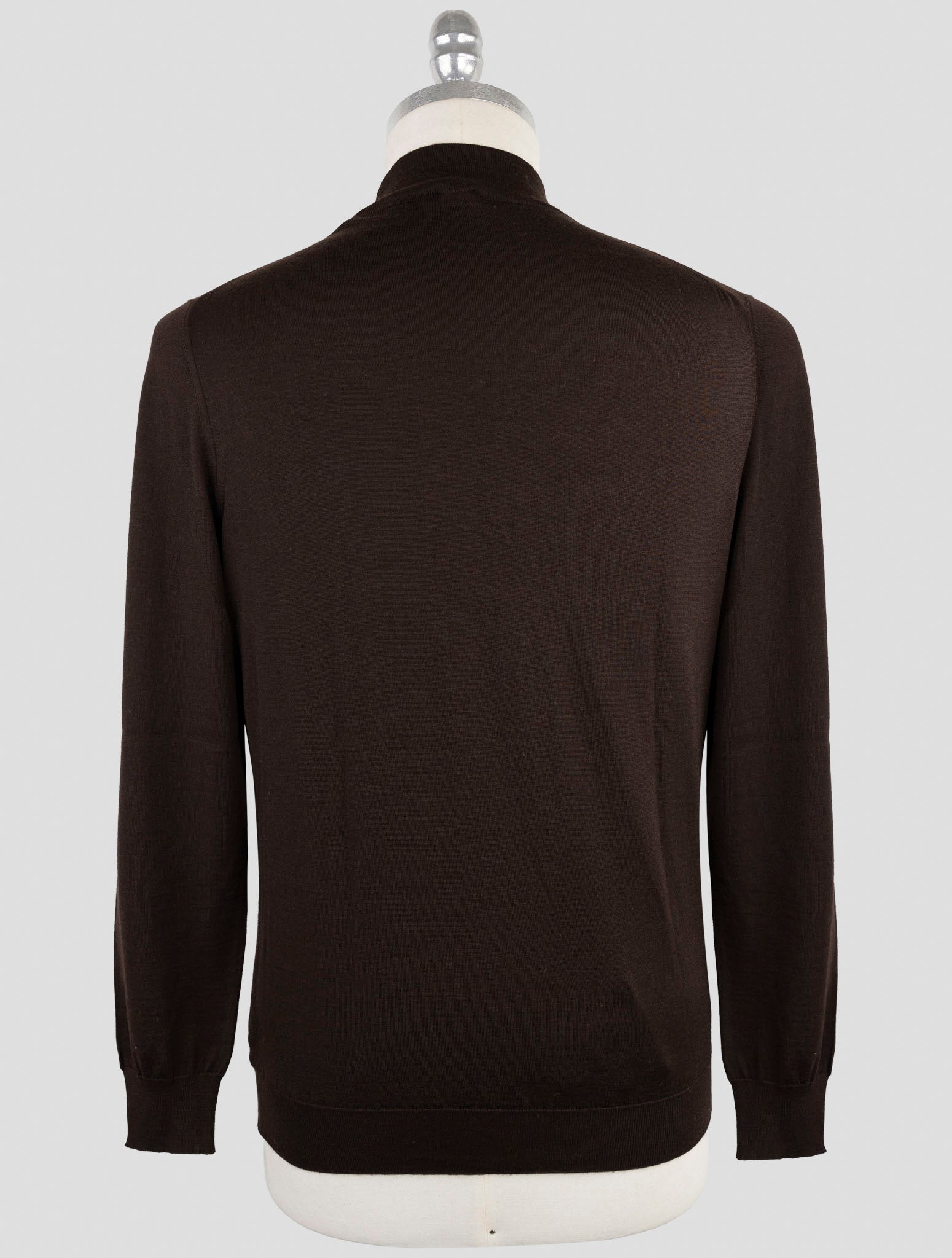 Kiton Brown Cashmere Silk Sweater Half Neck