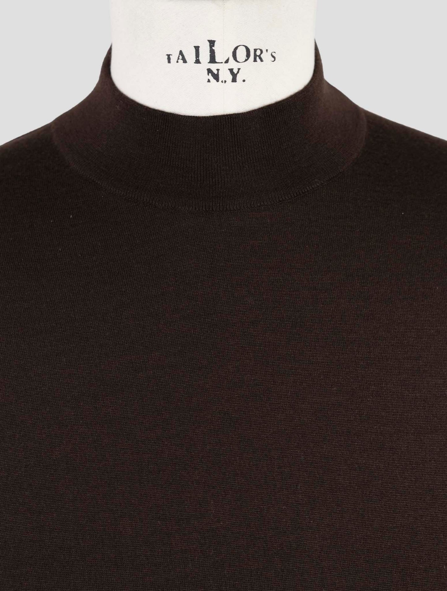 Kiton Brown Cashmere Silk Sweater Half Neck
