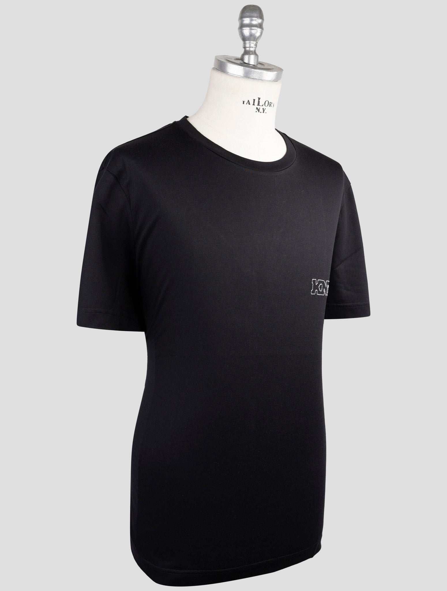 Kiton Knt Black Cotton T-Shirt