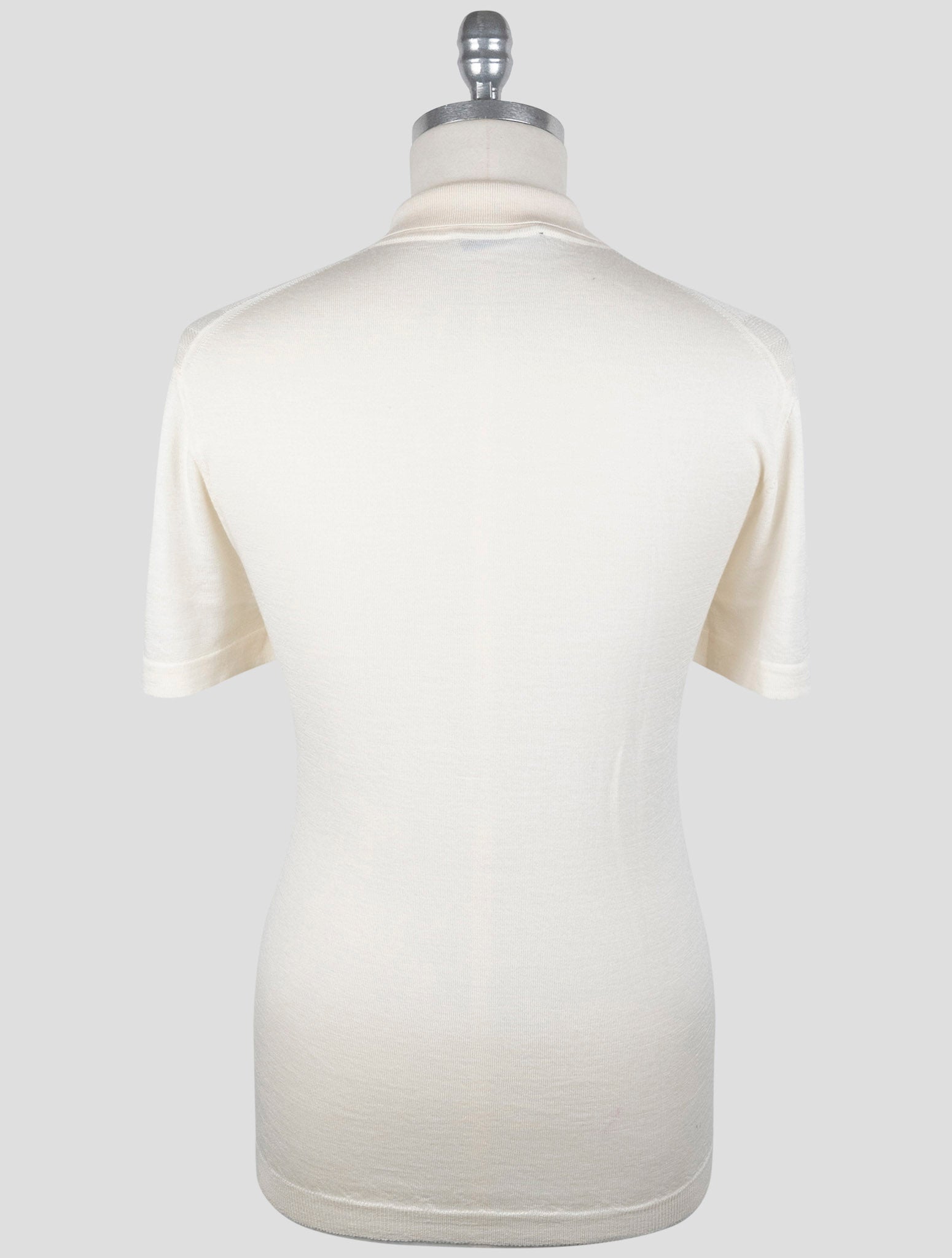 Kiton Knt White Virgin Wool Silk Polo