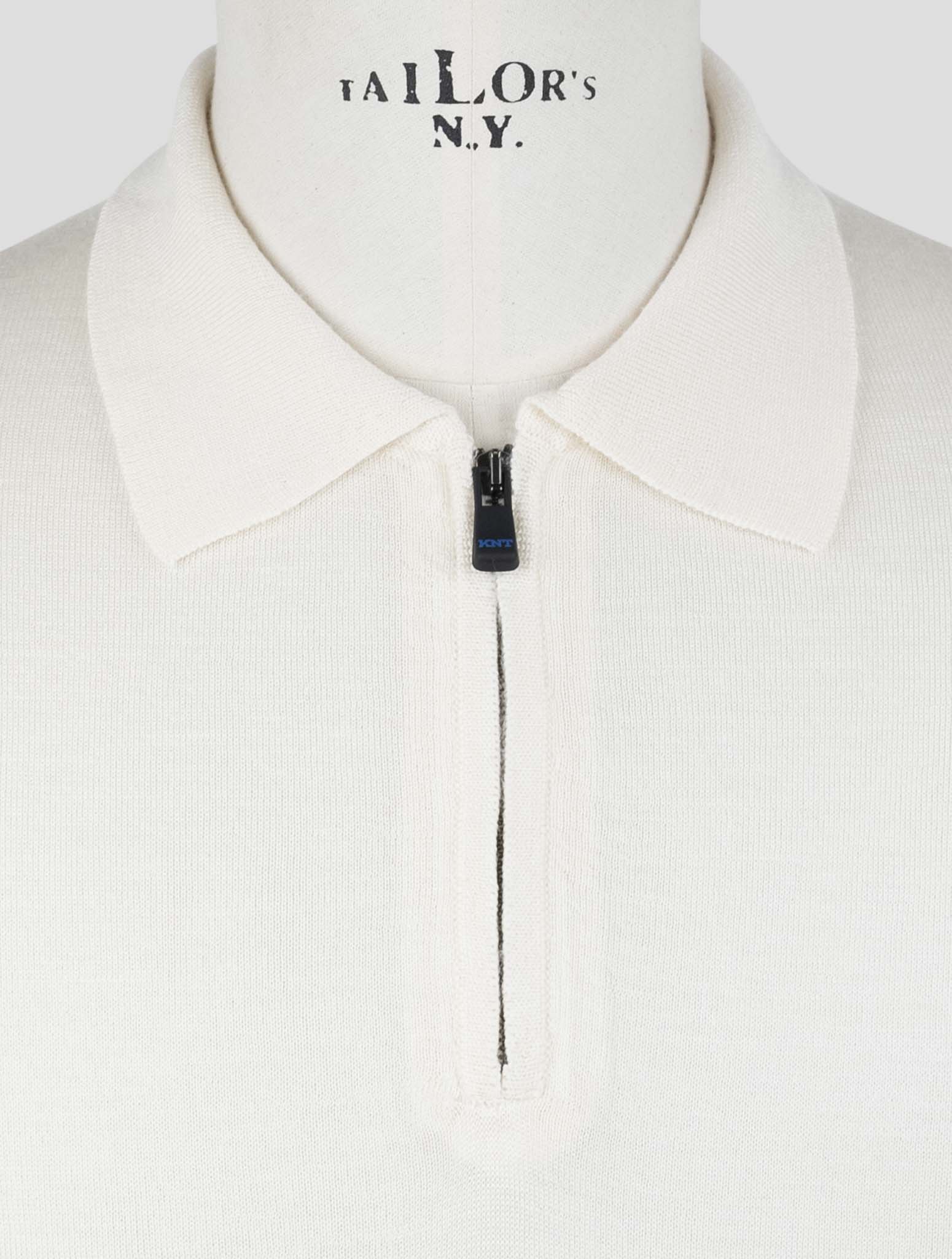 Kiton Knt White Virgin Wool Silk Polo