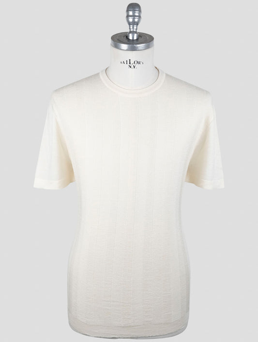 Kiton Knt White Virgin Wool Silk T-Shirt