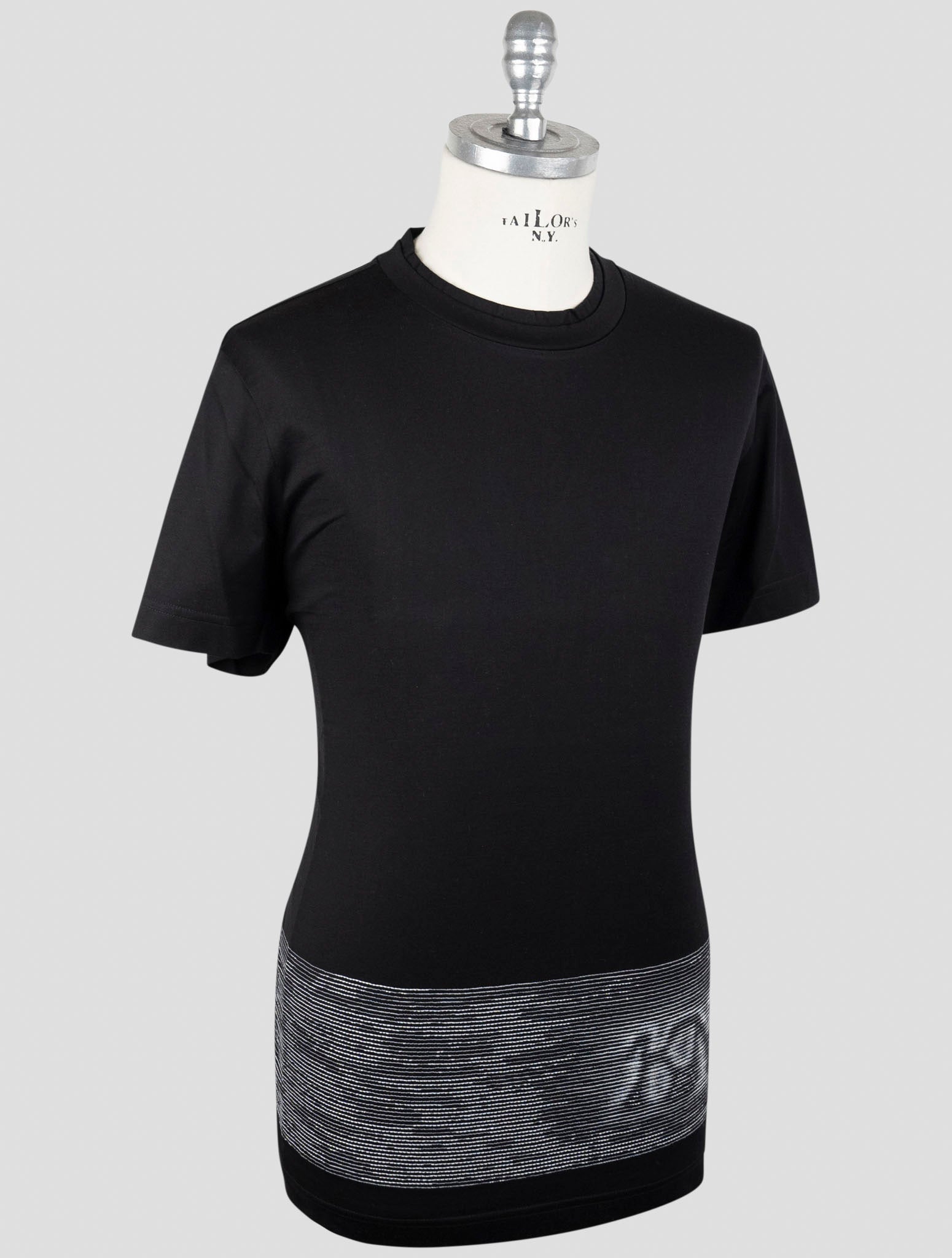 Kiton Knt Black Cotton T-Shirt
