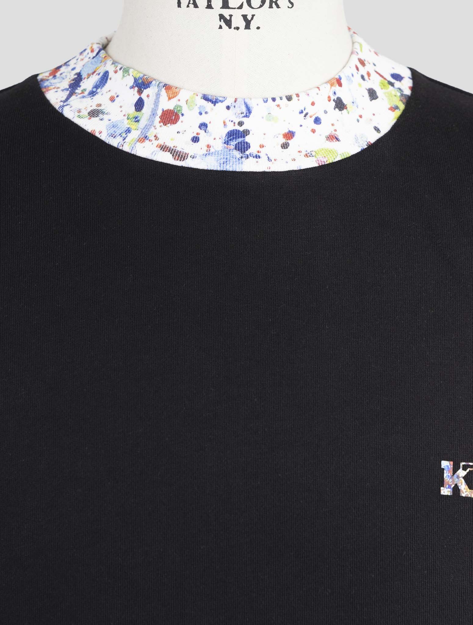 Kiton Knt Black Cotton Sweater Half Neck
