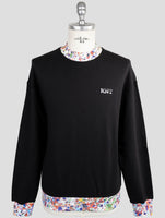 Kiton Knt Black Cotton Sweater Half Neck