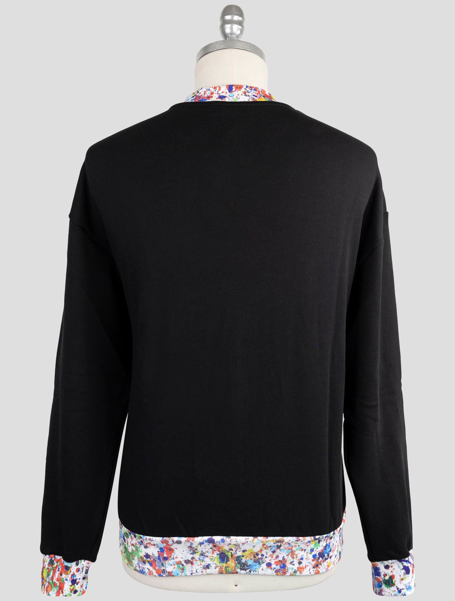 Kiton Knt Black Cotton Sweater Half Neck
