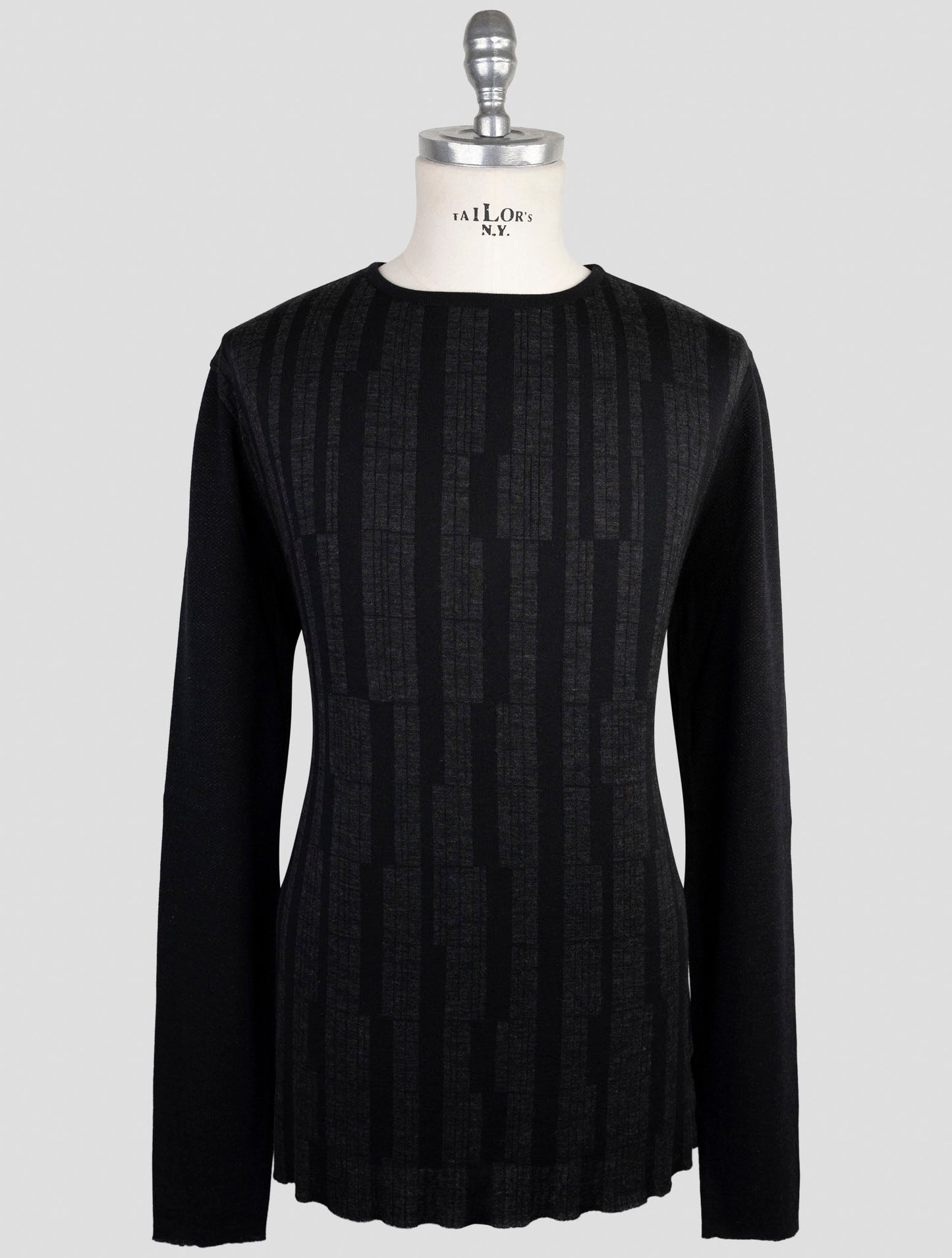 Kiton Knt Black Cashmere Wool Sweater Crewneck