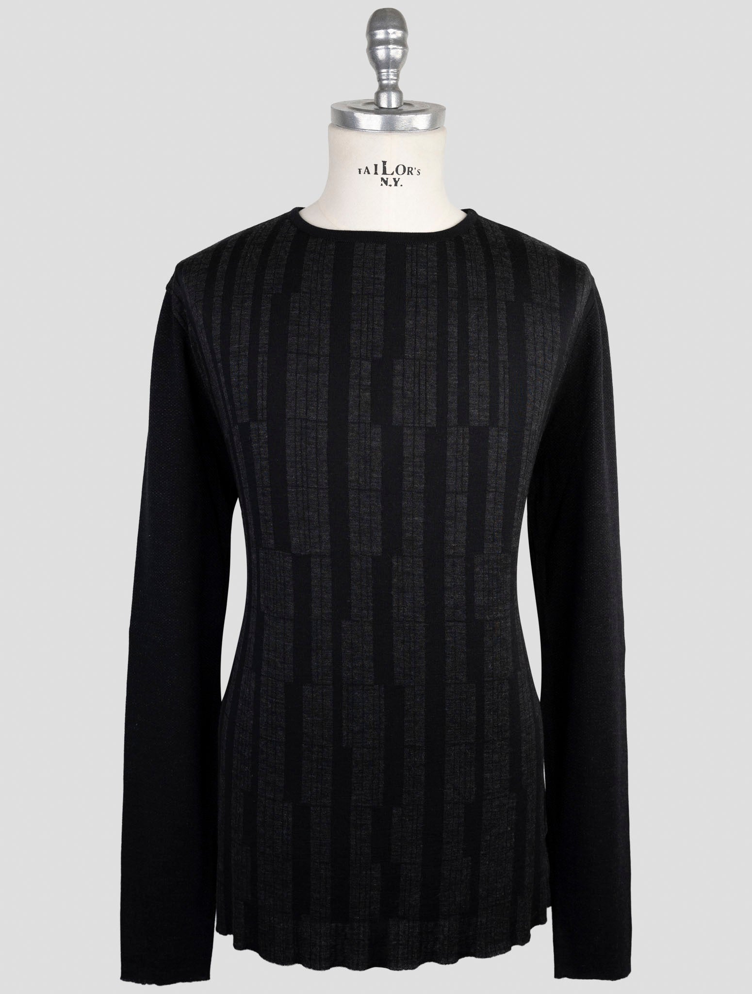Kiton Knt Black Cashmere Wool Sweater Crewneck