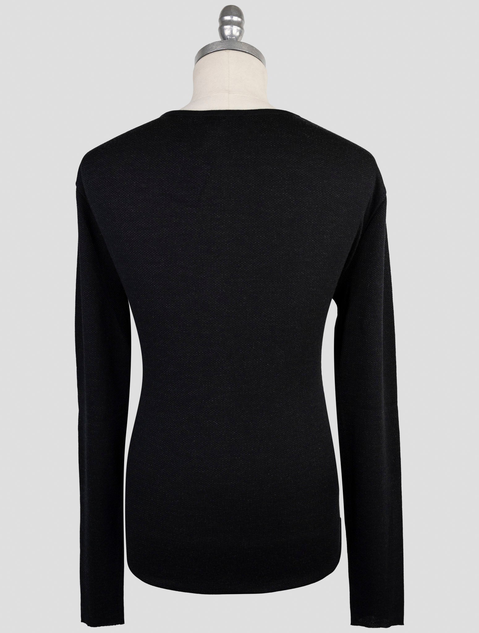 Kiton Knt Black Cashmere Wool Sweater Crewneck