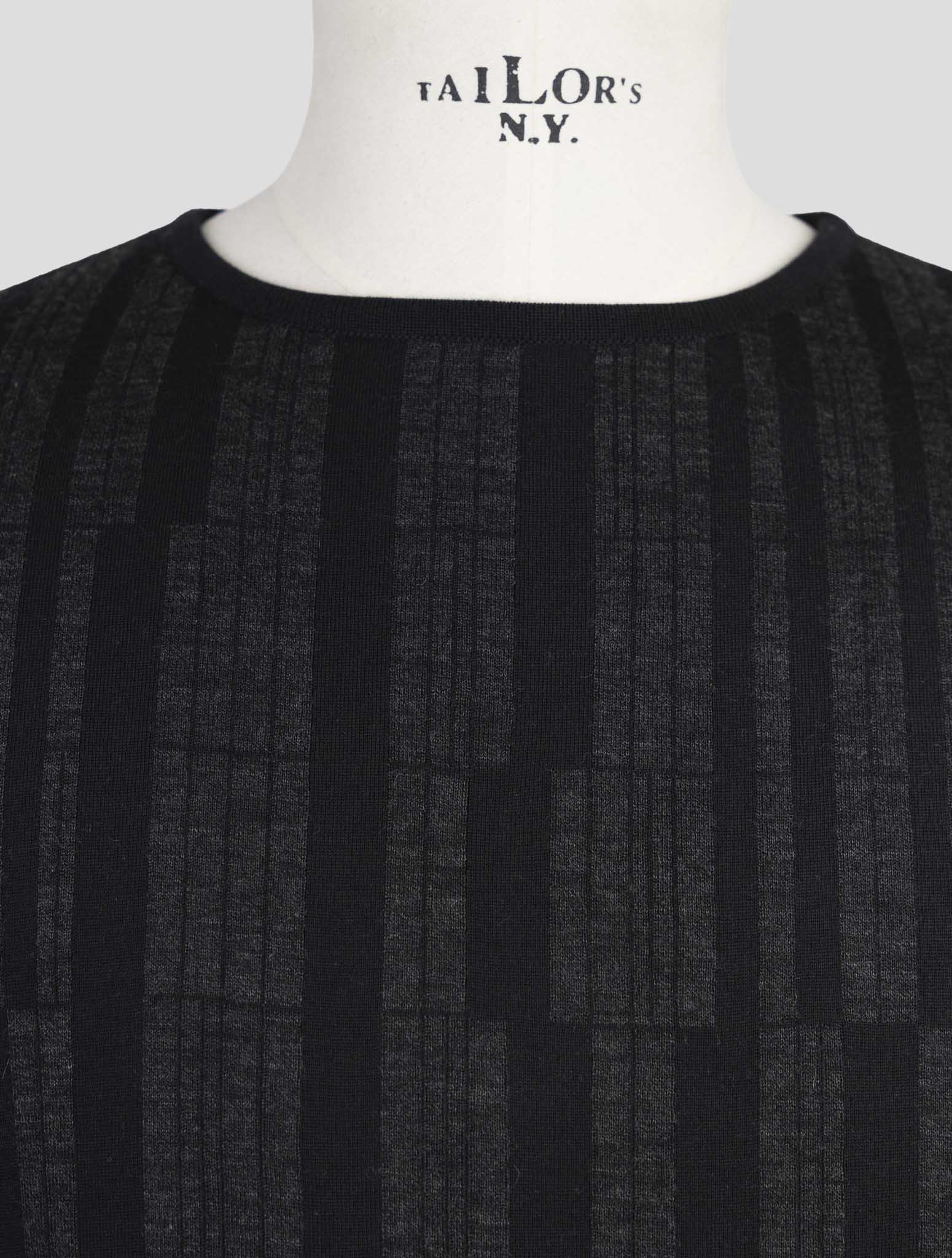 Kiton Knt Black Cashmere Wool Sweater Crewneck