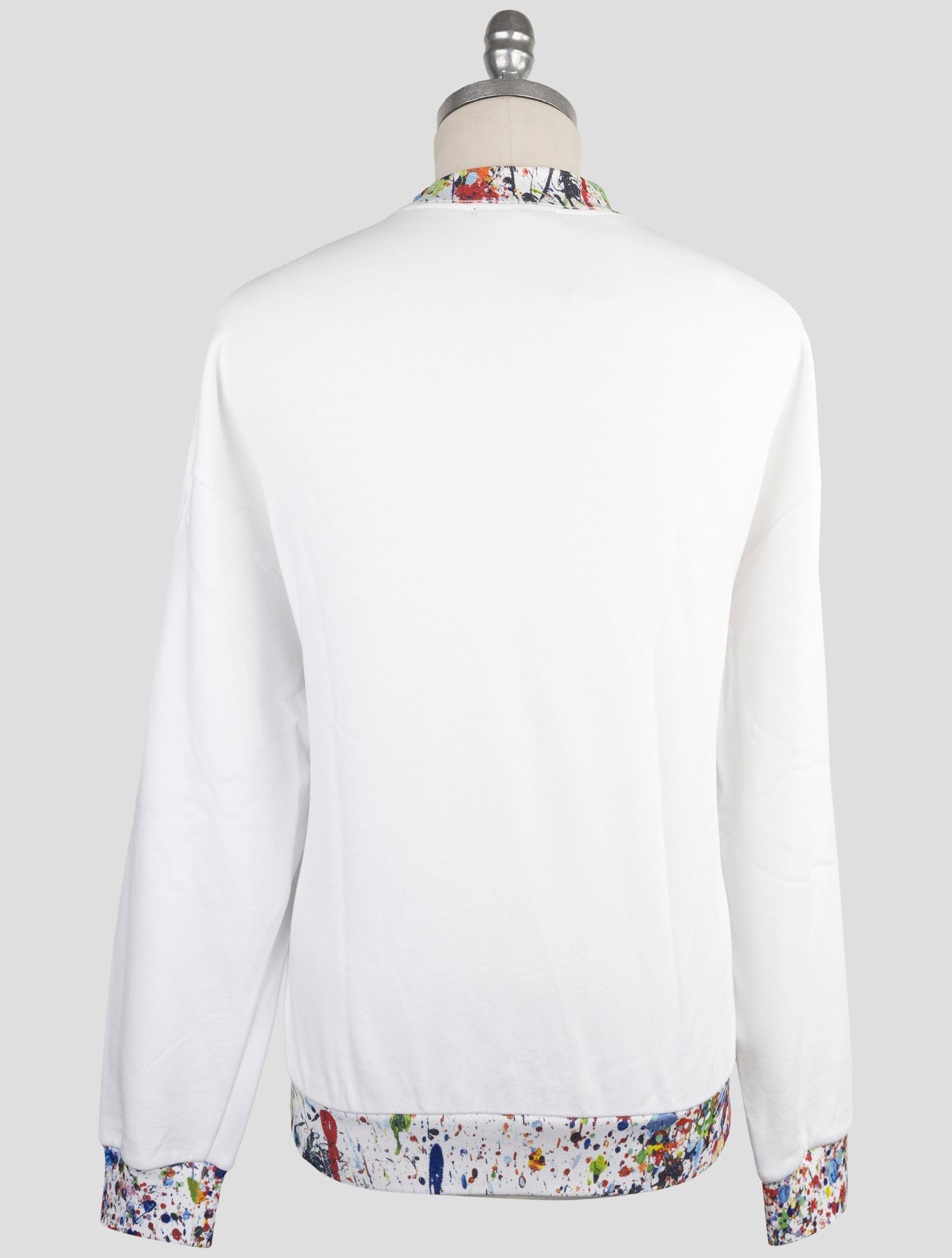 Kiton Knt White Cotton Sweater Half Neck