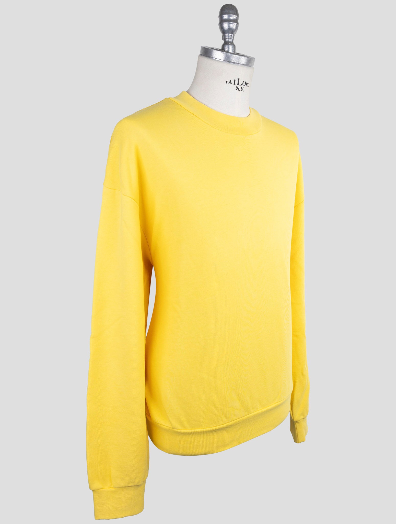 Kiton Knt Yellow Cotton Sweater Half Neck