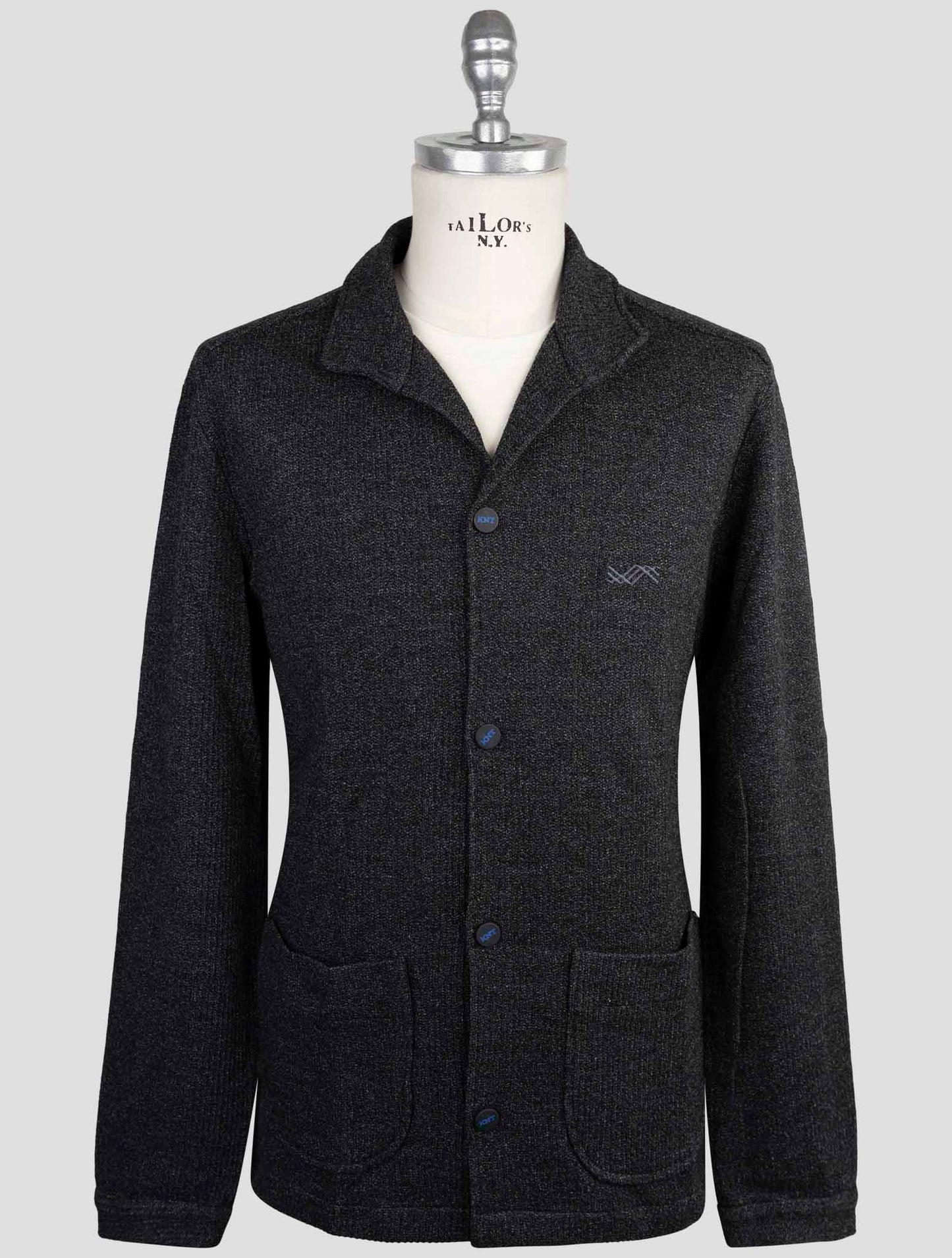 Kiton Knt Dark Gray Wool Cotton Shirt