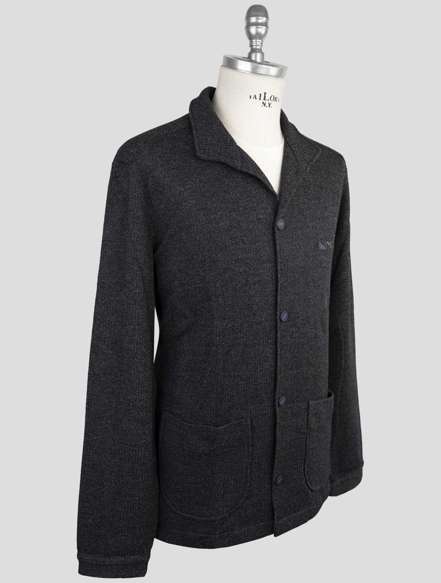 Kiton Knt Dark Gray Wool Cotton Shirt