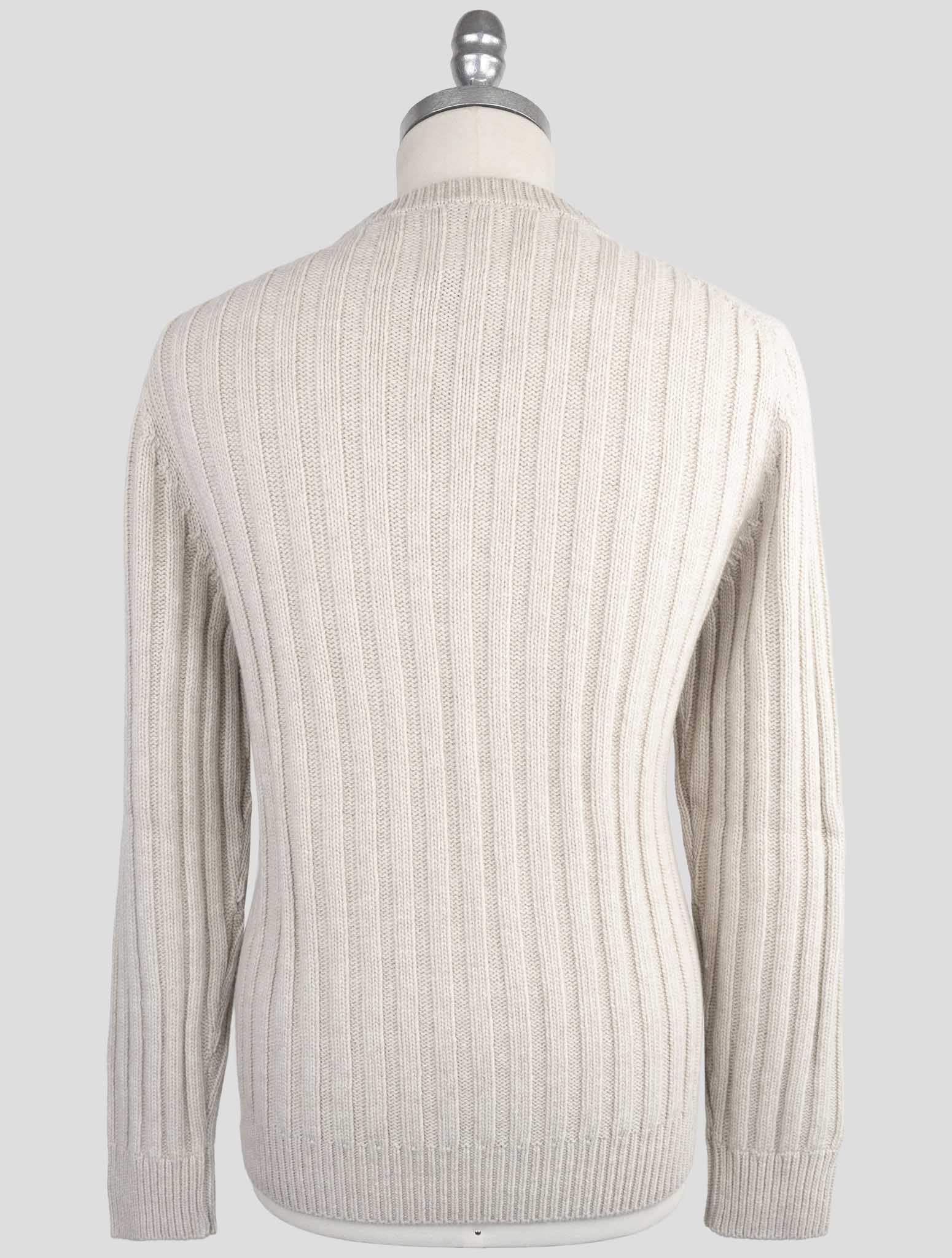 Kiton Knt Blue Virgin Wool Sweater Crewneck