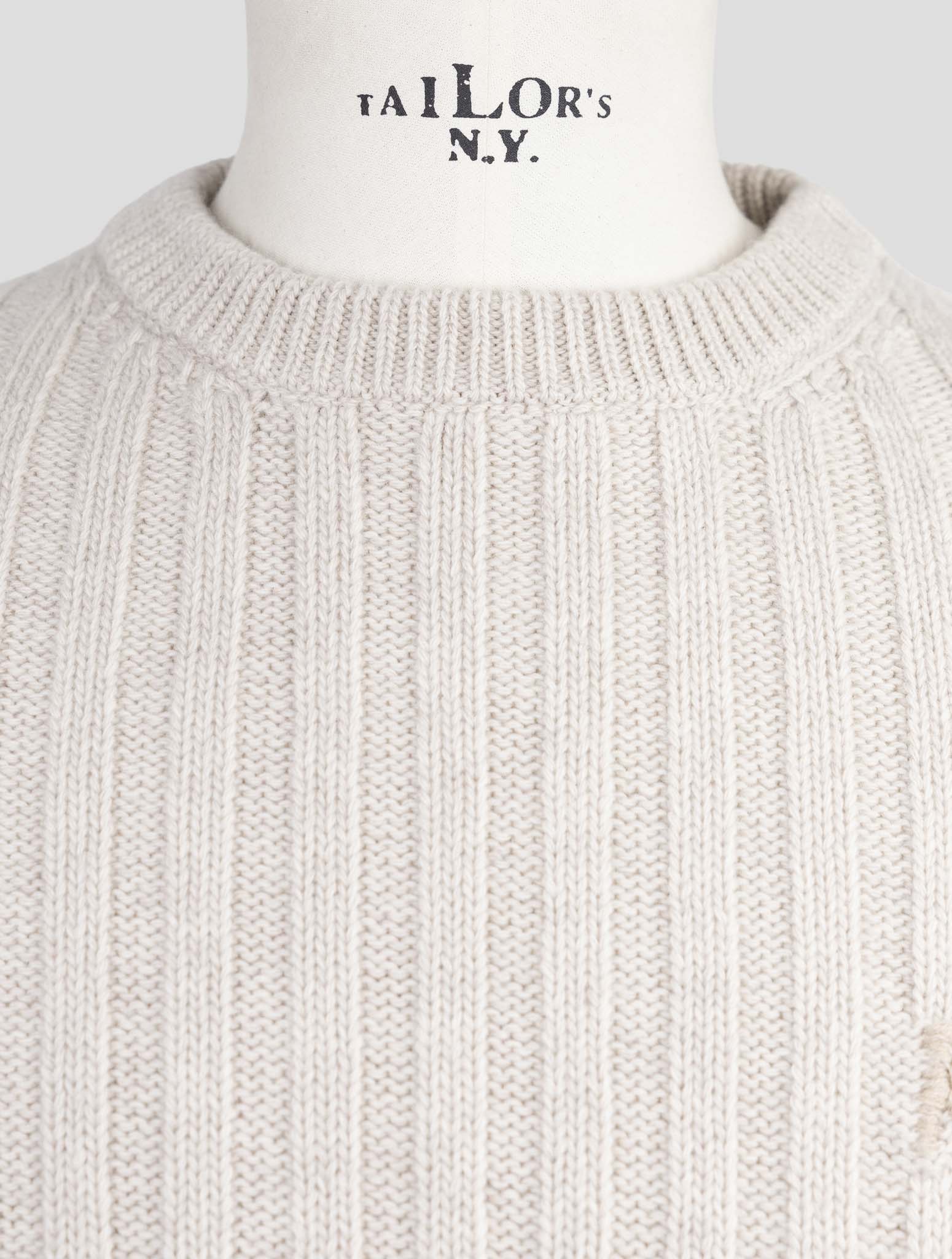 Kiton Knt Blue Virgin Wool Sweater Crewneck