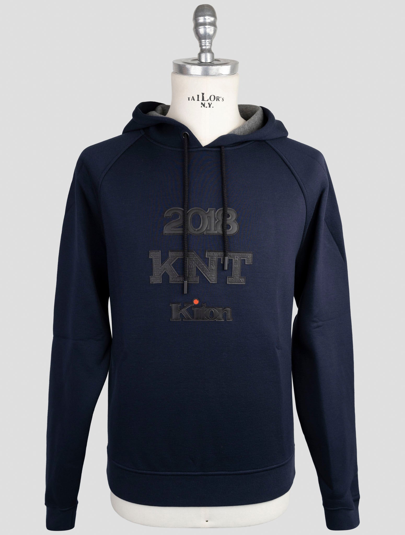 Kiton Knt Blue Viscose Ea Sweater Hoodie
