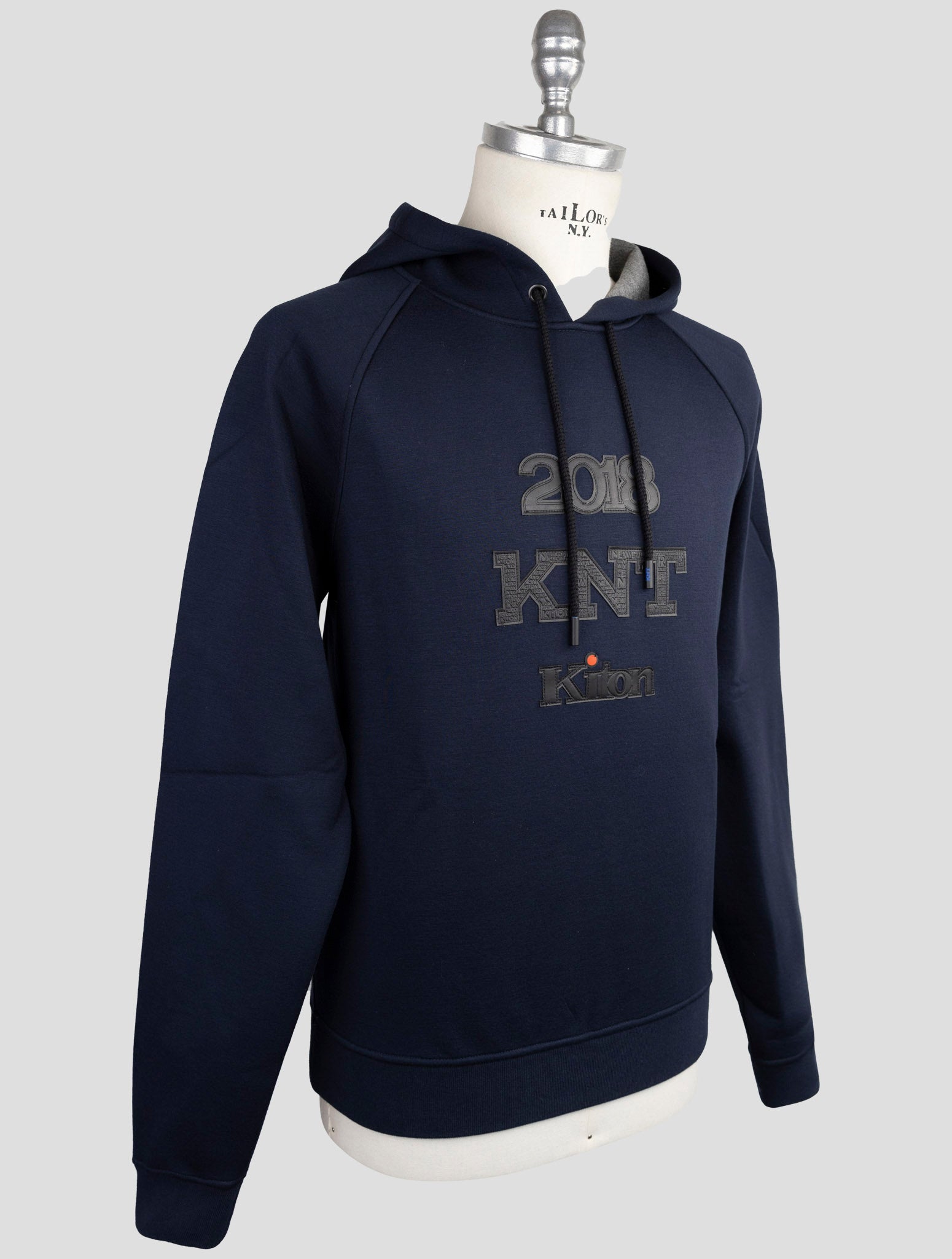 Kiton Knt Blue Viscose Ea Sweater Hoodie