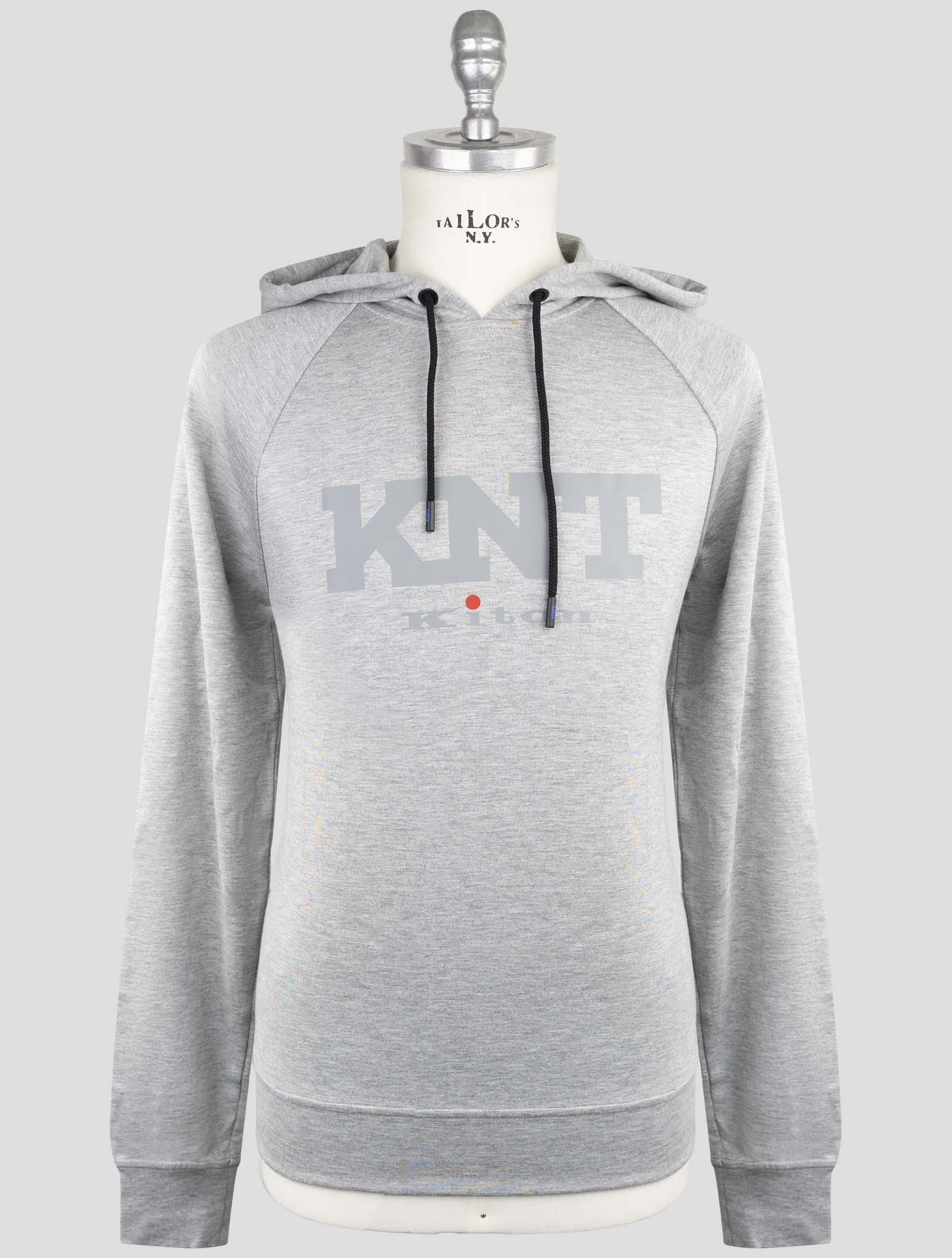 Kiton Knt Gray Viscose Ea Sweater Hoodie