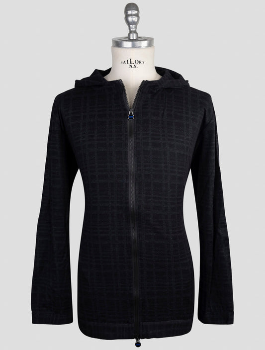 Kiton Knt Dark Gray Cashmere Cotton Sweater Full Zip