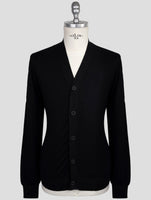 Kiton Knt Black Cotton Sweater Cardigan