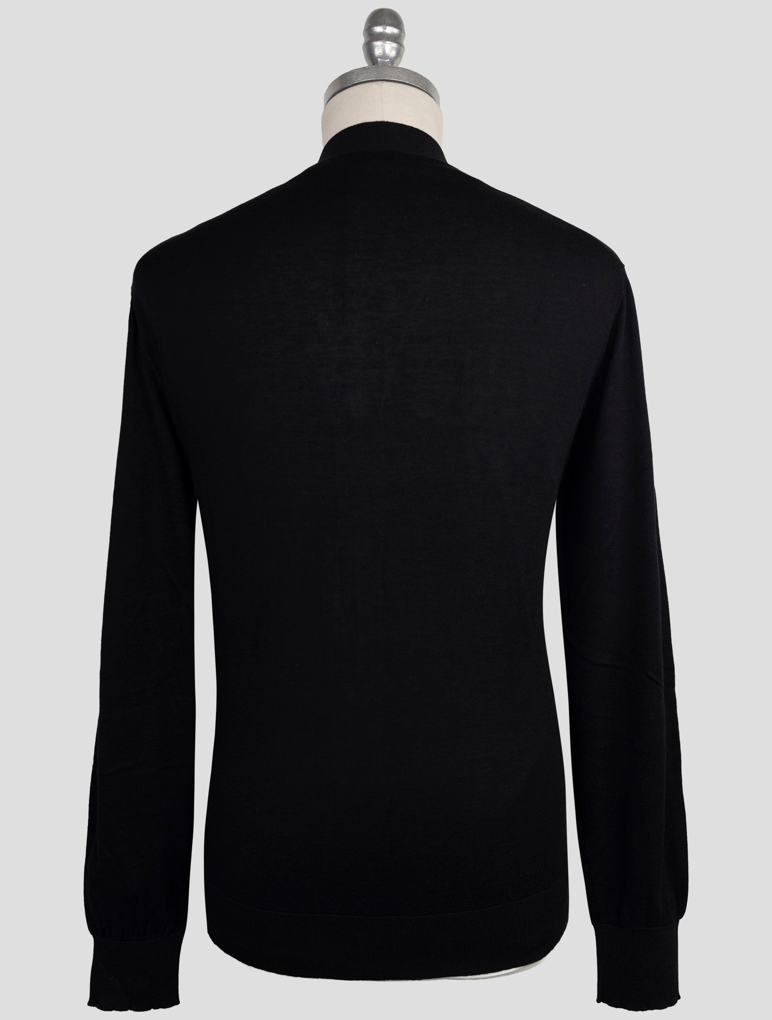 Kiton Knt Black Cotton Sweater Cardigan