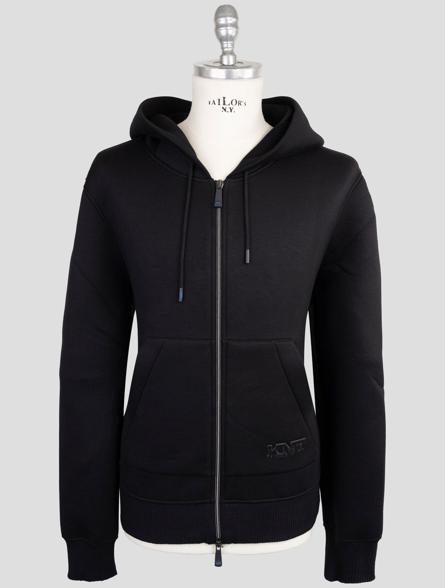 Kiton KNT Black Viscose EA Full Zip Sweater - image 1