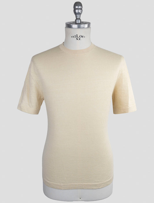 Kiton Knt Beige Linen Cotton T-Shirt