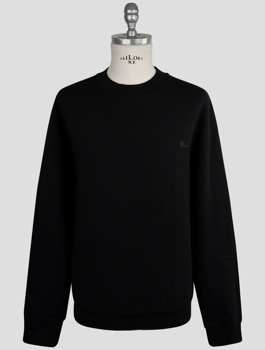 Kiton Knt Black Cotton Sweater Crewneck