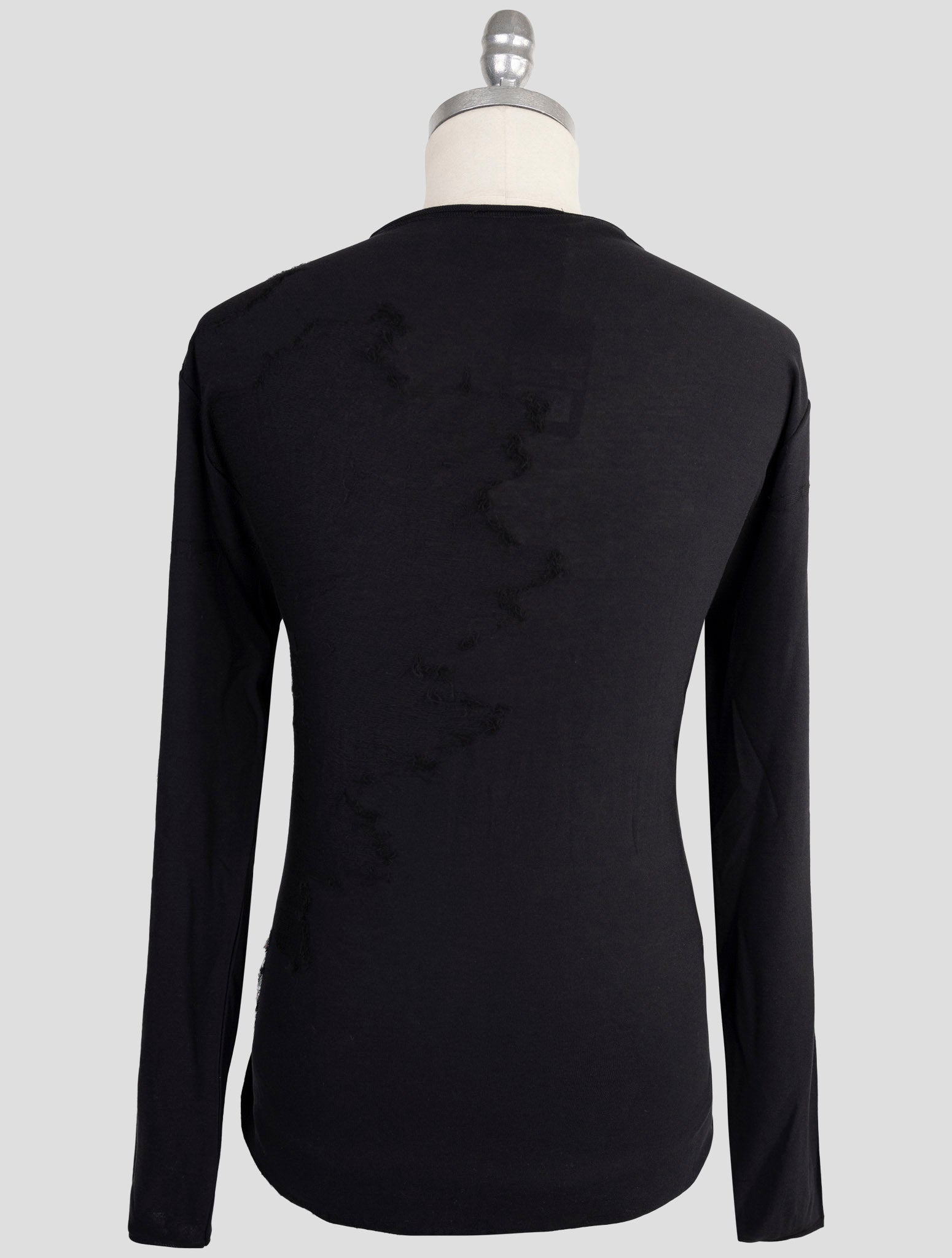 Kiton Knt Black Cotton Sweater Crewneck