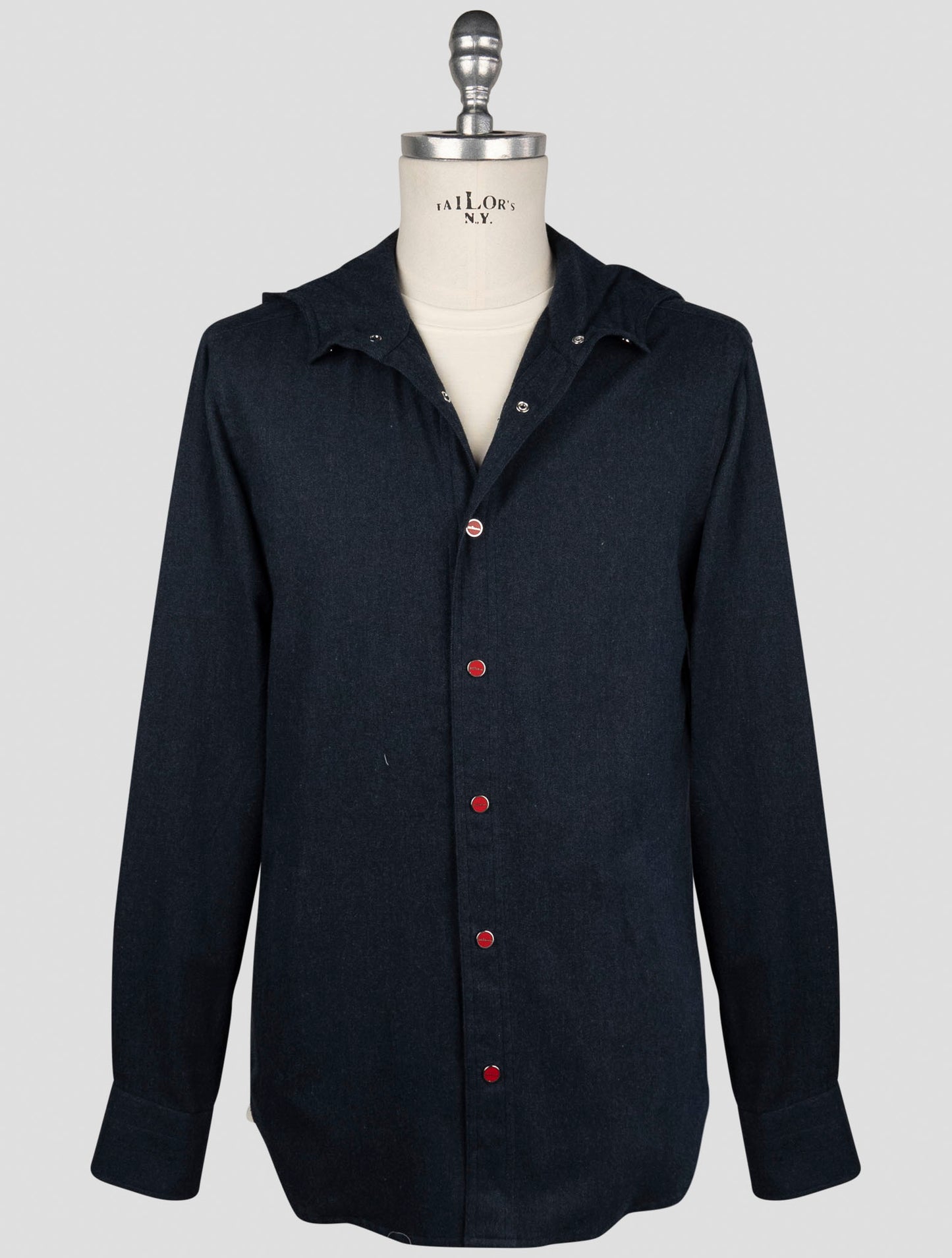 Kiton Blue Cotton Shirt Mariano