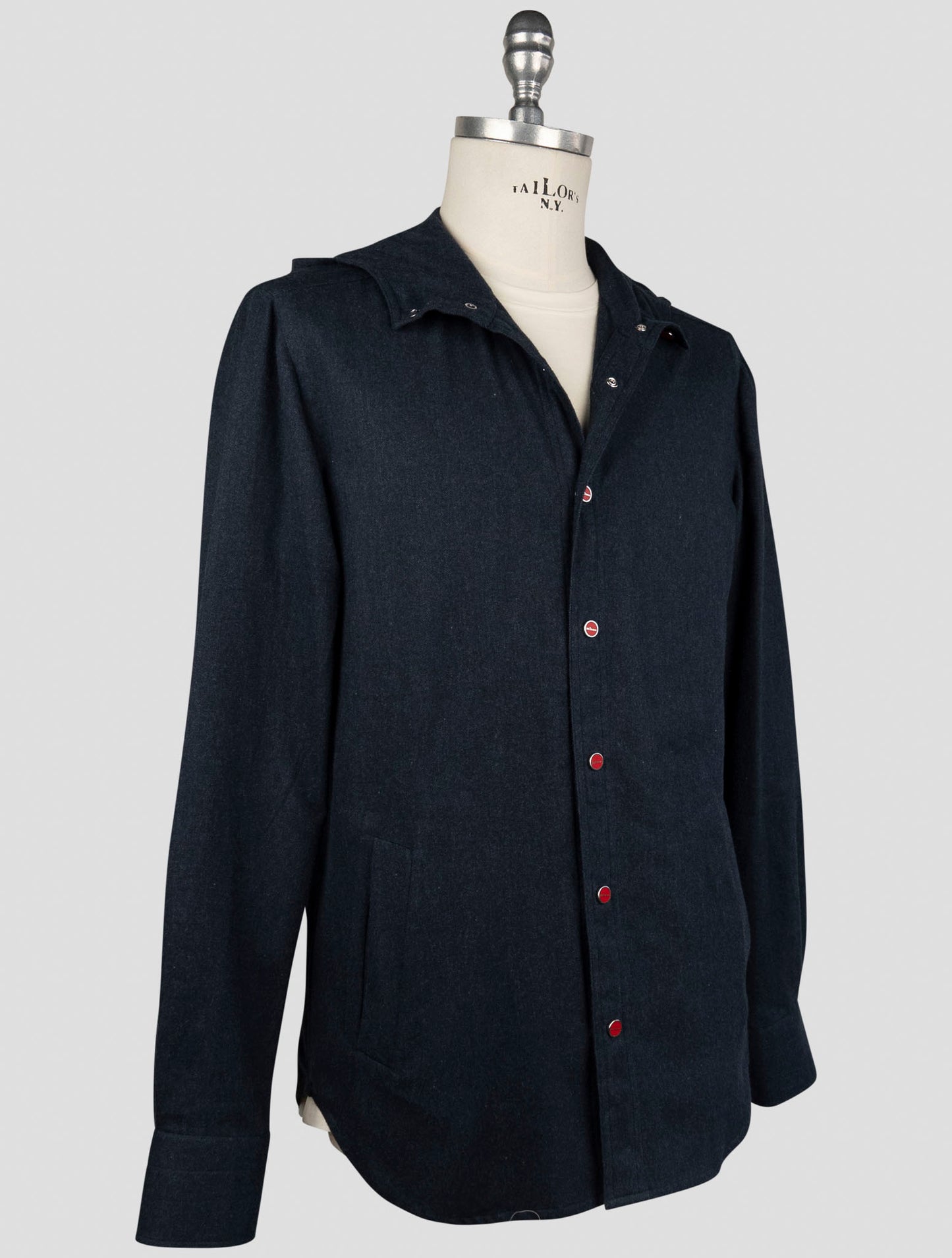 Kiton Blue Cotton Shirt Mariano