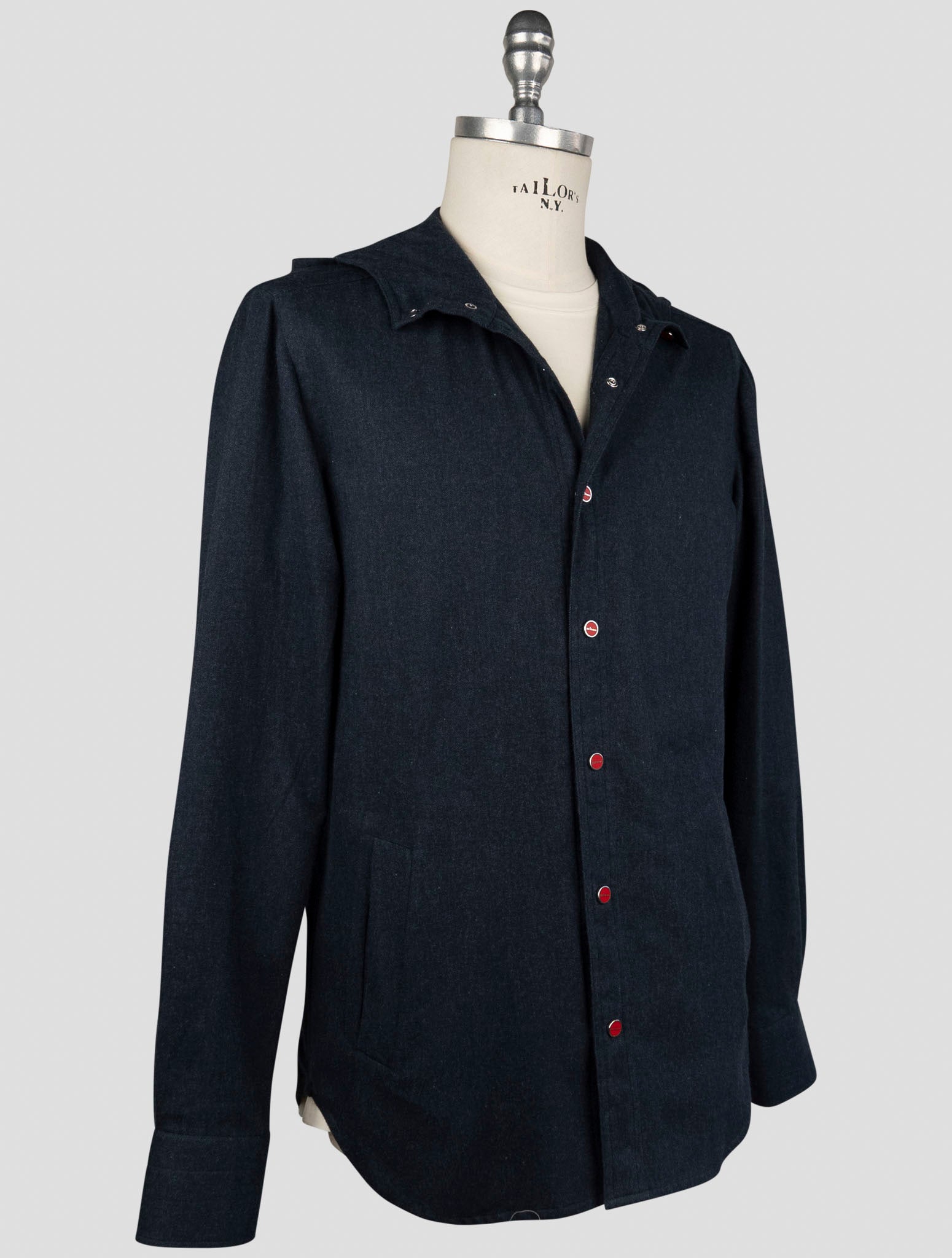Kiton Blue Cotton Shirt Mariano