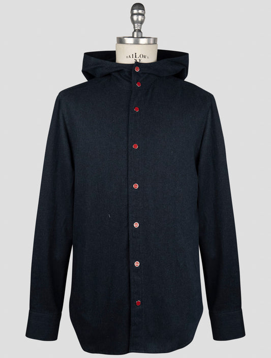 Kiton Blue Cotton Shirt Mariano