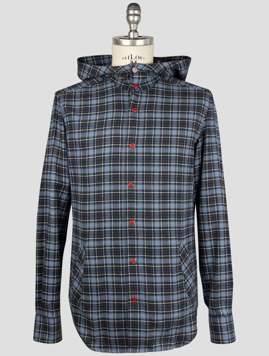 Kiton Blue Cotton Shirt Mariano